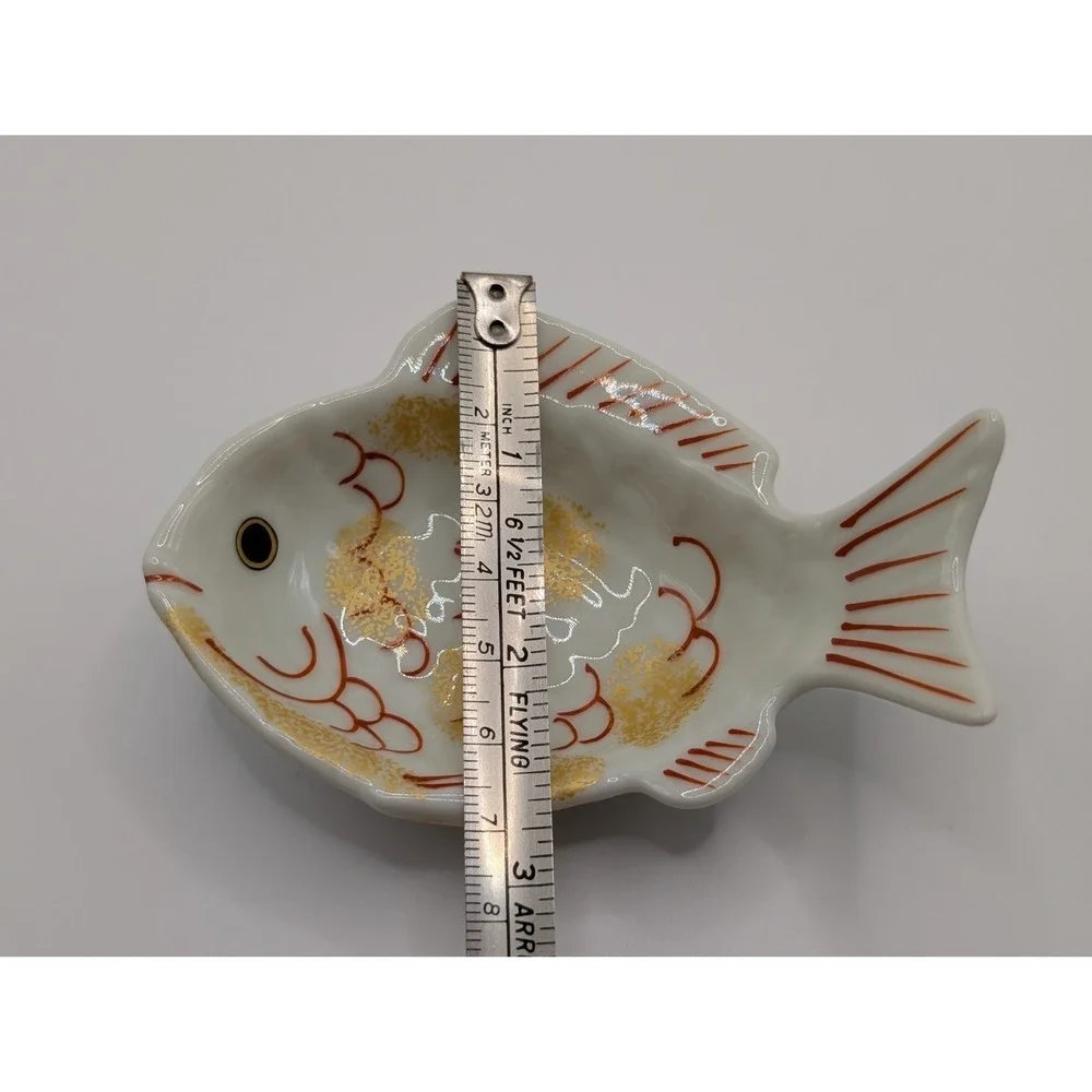 Arita Ware Koraku Kiln Japanese Sea Bream Tai Fish Small Dipping Sauce Plates 2